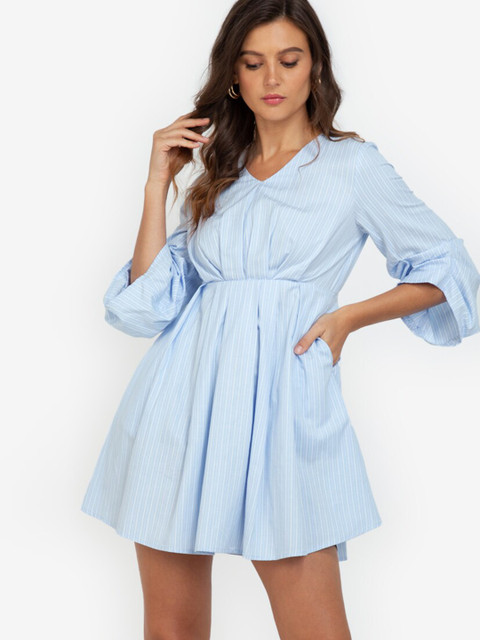 

ZALORA WORK Blue A-Line Dress