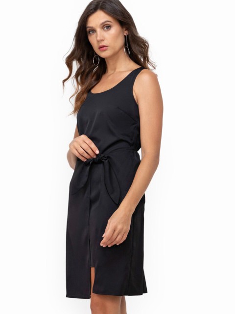 

ZALORA WORK Black Layered A-Line Dress