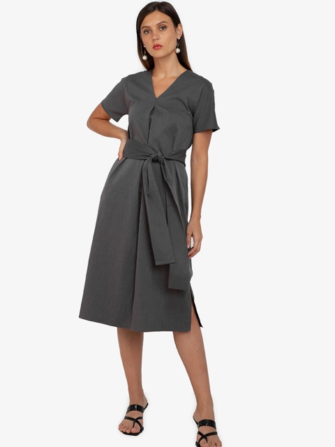 

ZALORA WORK Grey A-Line Dress