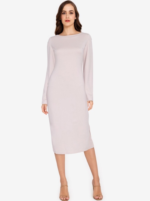 

ZALORA WORK Beige Sheath Midi Dress