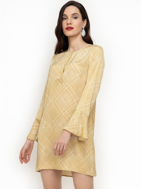 

ZALORA WORK Yellow & White A-Line Mini Dress