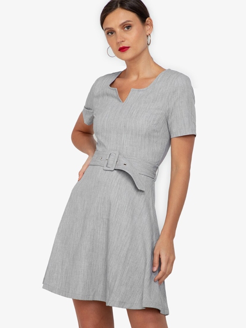 

ZALORA WORK Grey A-Line Dress
