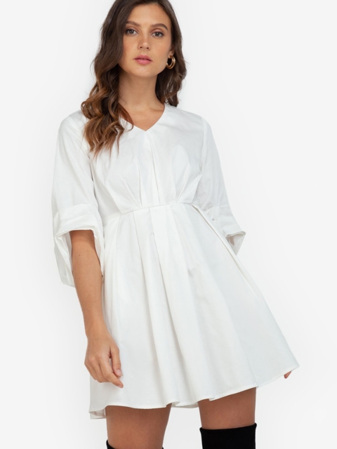 

ZALORA WORK White Solid Dress