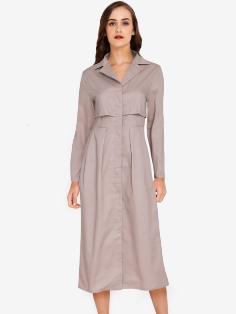 

ZALORA WORK Beige Trench Shirt Maxi Dress