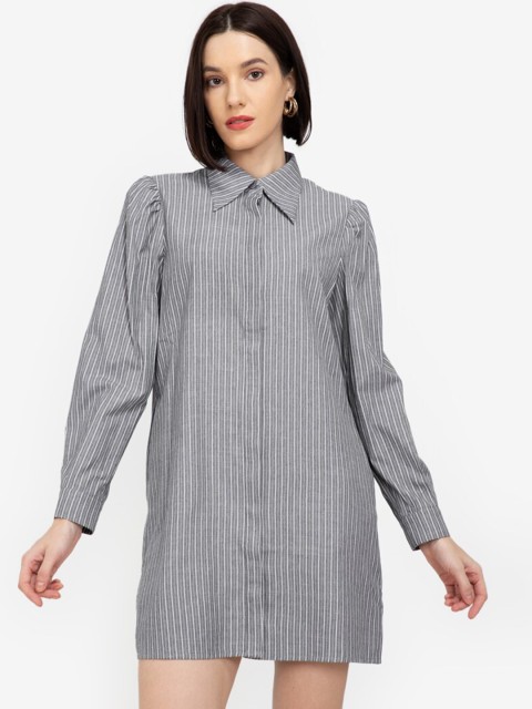 

ZALORA WORK Multicoloured Striped A-Line Dress, Multi