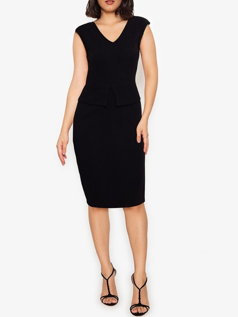 

ZALORA WORK Women Black Solid DressBodycon Dress