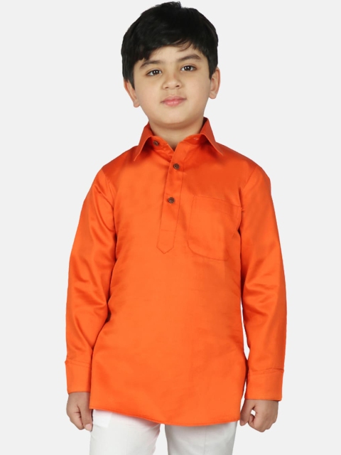 

SG YUVRAJ Boys Orange Pure Cotton Kurta