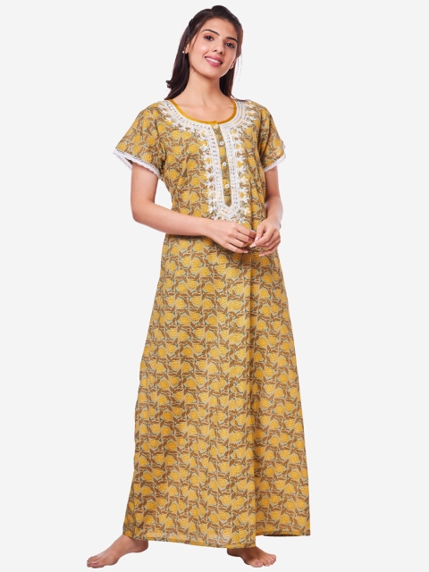 

July Nightwear Brown Printed Maxi Nightdress