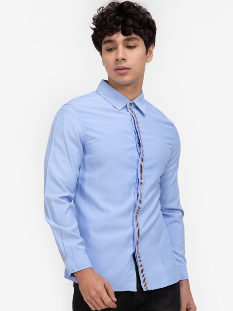 

ZALORA BASICS Men Blue Sheer Casual Shirt