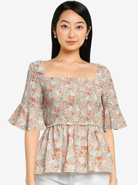 

ZALORA BASICS Multicoloured Floral Print Top, Multi