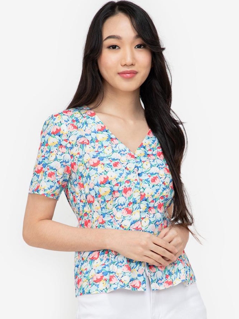 

ZALORA BASICS Multicoloured Print Top, Multi