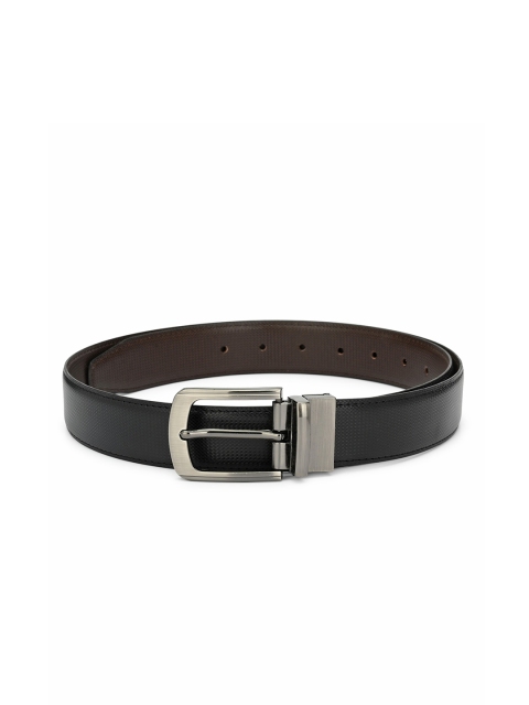 

Espana Men Black Textured PU Formal Reversible Belt