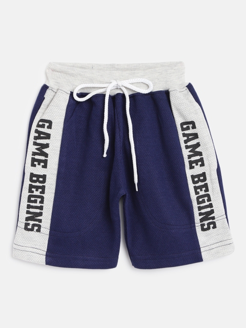 

GAME BEGINS Boys Navy Blue & Grey Colourblocked Shorts