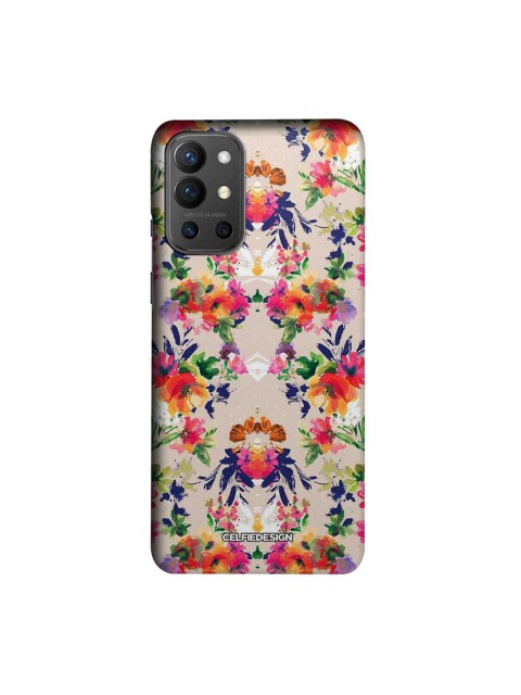 

CelfieDesign Beige & Blue Floral Symmetry Printed OnePlus 9R Slim Back Cover