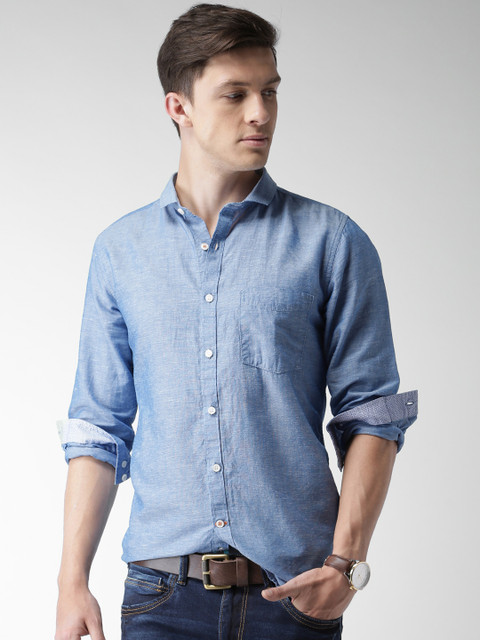 

Mast & Harbour Men Blue Regular Fit Casual Shirt