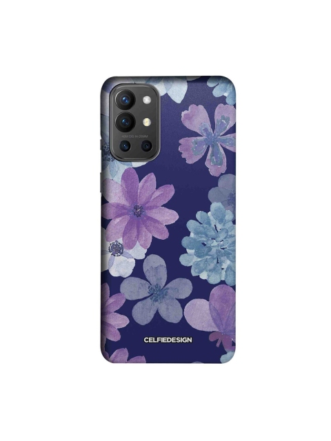 

CelfieDesign Navy Blue & Mauve Iris Floral Printed OnePlus 9R Slim Back Cover