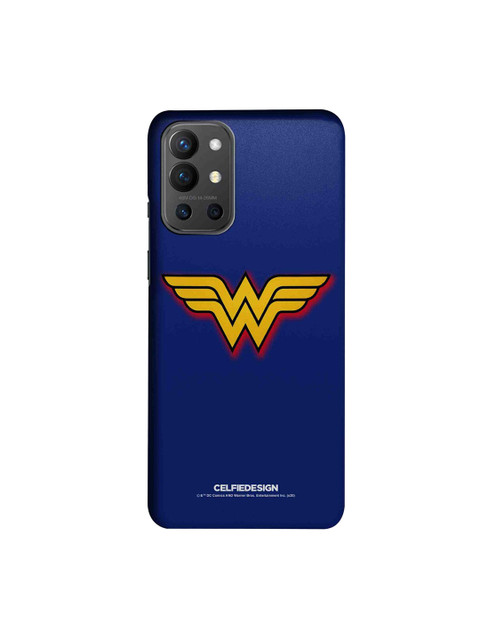 

CelfieDesign Blue & Yellow Wonder Woman Logo Superhero Printed OnePlus 9R Slim Back Cover
