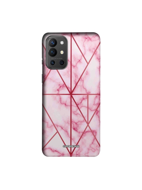 

CelfieDesign White & Red Marble Geometric Printed OnePlus 9R Slim Back Cover