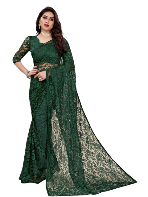 

KALINI Green Floral Net Saree