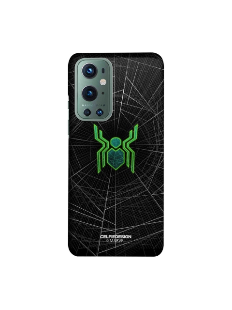 

CelfieDesign Spiderman Logo Web Printed OnePlus 9 Pro Slim Back Case, Black