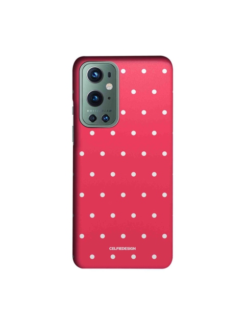 

CelfieDesign Pink & White Polka Dot Printed Slim Back Case for OnePlus 9 Pro