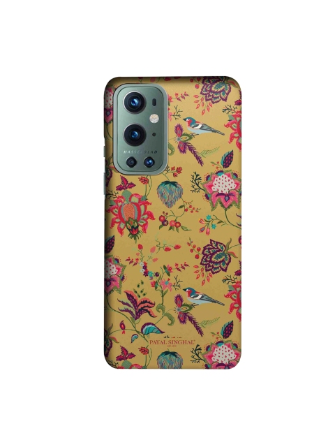 

CelfieDesign Mustard Yellow Floral Printed OnePlus 9 Pro Slim Back Case, Olive