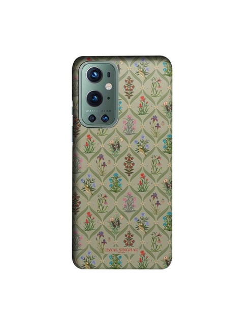 

CelfieDesign Olive Green Payal Singhal Mughal Motifs Slim Back Case for OnePlus 9 Pro