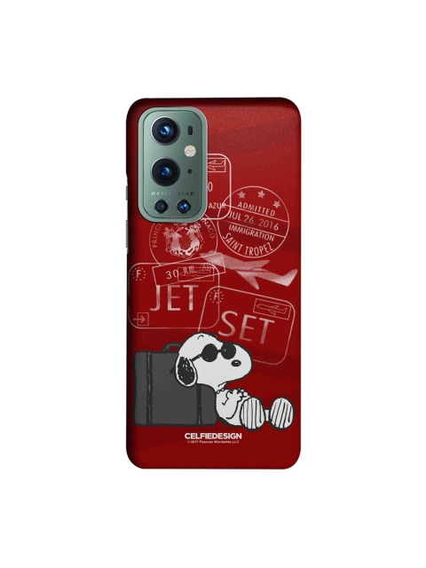 

CelfieDesign Red & White Jet Set Go Print OnePlus 9 Pro Back Case