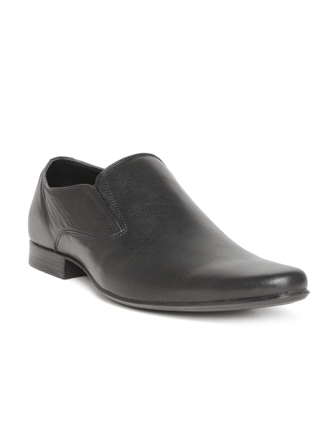 

Franco Leone Men Black Leather Semiformal Shoes