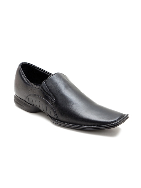 

Franco Leone Men Black Leather Semiformal Slip-Ons