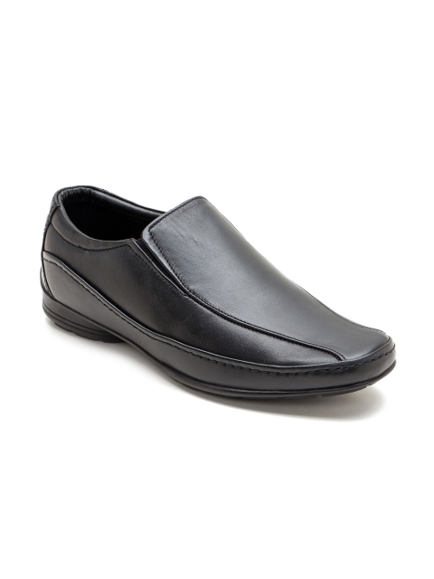 

Franco Leone Men Black Leather Semiformal Slip-Ons