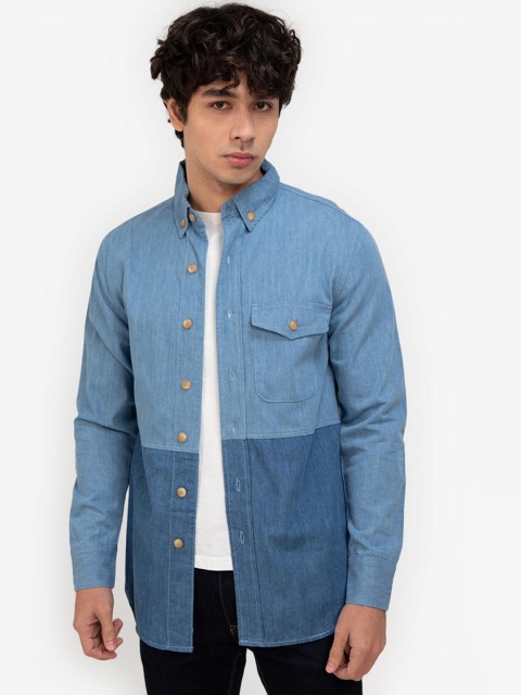 

ZALORA BASICS Men Blue Denim Casual Shirt