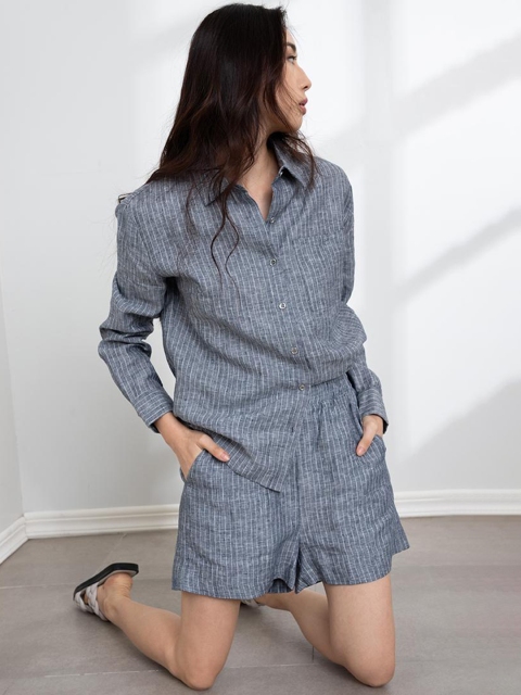 

ORIGIN BY ZALORA Women White Solid Linen Short