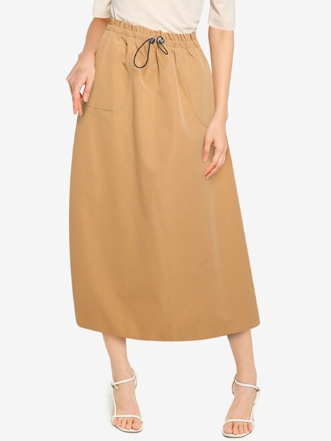 

ZALORA BASICS Women Brown Solid A-line Skirt