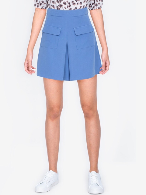 

ZALORA BASICS Women Blue Box Pleated Mini Skirts