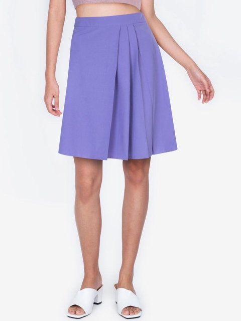 

ZALORA BASICS Women Pink Solid Pleated A-line Skirt