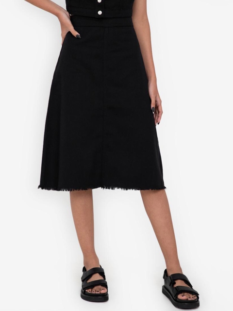 

ZALORA BASICS Women Olive Green Ombre Denim Skirt