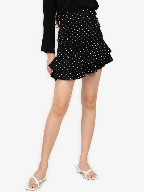 

ZALORA BASICS Women Black & White Printed Peplum Skirt