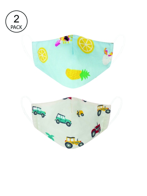 

VEA Kids Pack of 2 Cotton Reusable 5 Ply Protective Cloth Mask, Blue