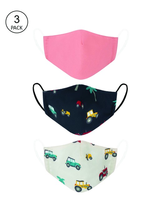 

VEA Kids Pack of 3 Cotton Reusable 5 Ply Protective Cloth Mask, Pink