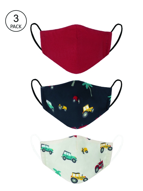

VEA Kids Pack of 3 Cotton Reusable 5 Ply Protective Cloth Mask, Maroon