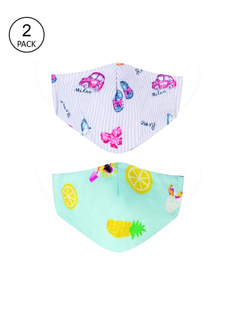 

VEA Kids Pack of 2 Cotton Reusable 5 Ply Protective Cloth Mask, Blue