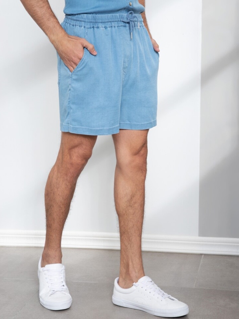 

ORIGIN BY ZALORA Men Blue Tencel Shorts