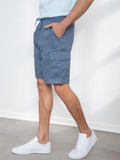 

ORIGIN BY ZALORA Men Beige Linen Cargo Shorts