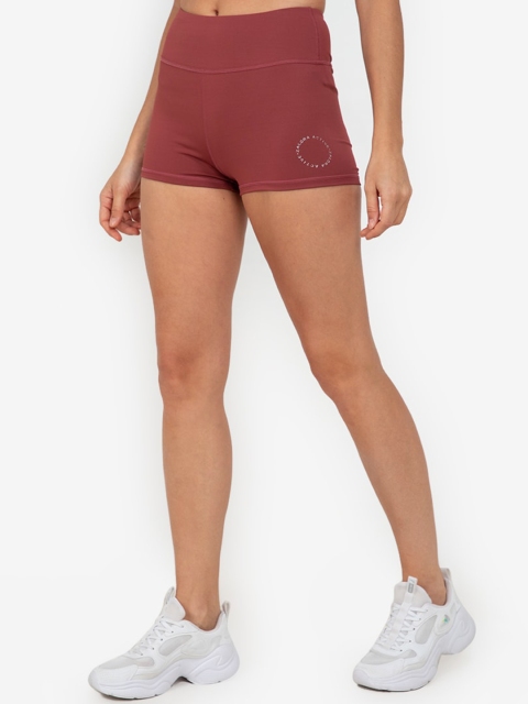 

ZALORA ACTIVE Red Solid Stretchable Yoga Shorts