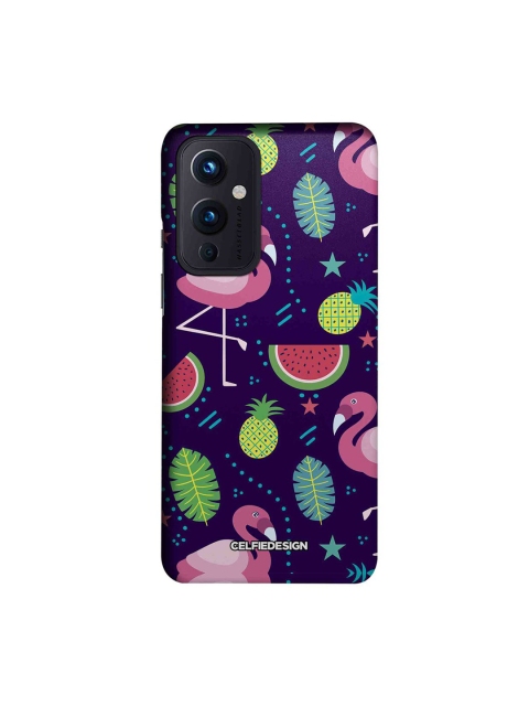 

CelfieDesign Navy Blue & Multicoloured Flamingo Slim Case for OnePlus 9