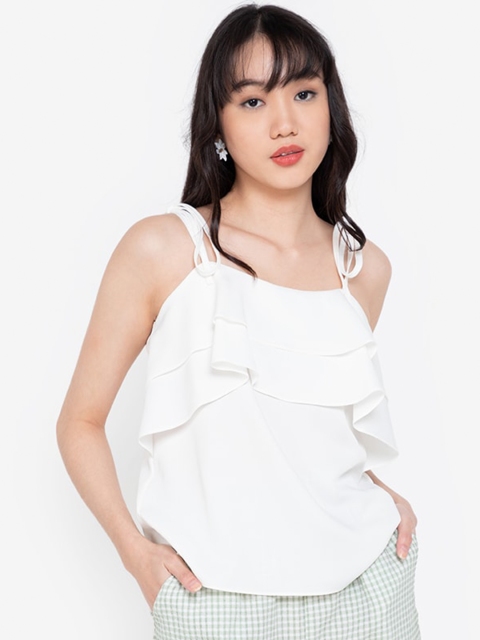 

ZALORA BASICS Women White Tiered Cami Top