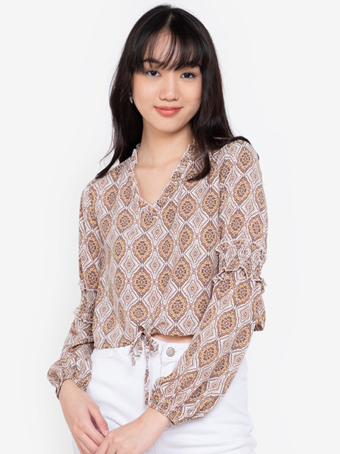 

ZALORA BASICS Brown Print Top