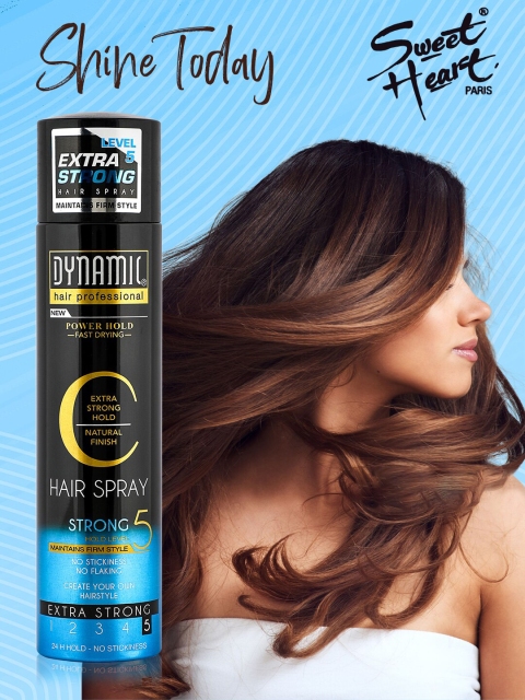 

Dynamic Sweet Heart Level 5 Extra Strong Hair Spray 425 ml, Black