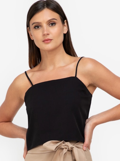 

ZALORA WORK Black Square Neck Top
